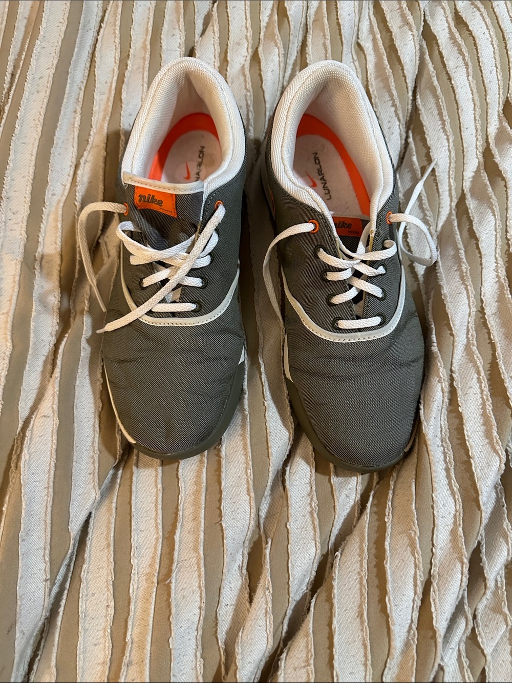 Nike Women’s Gray and Orange Low-Top Sneakers